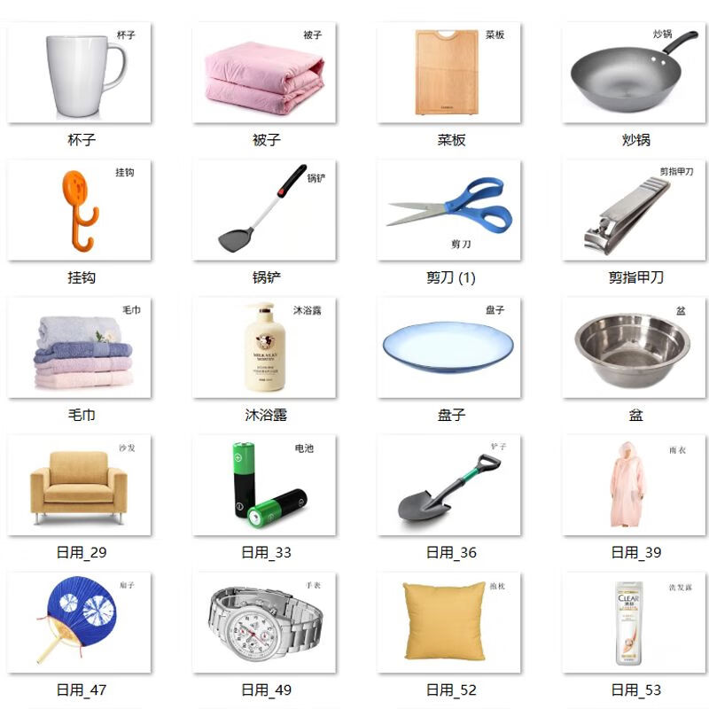 日常用品認知卡片 助力自閉癥寶寶語言發(fā)育的60張早教指南